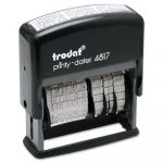 Trodat Economy 12-Message Stamp, Dater, Self-Inking, 2 x 3/8, Black