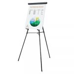 3-Leg Telescoping Easel with Pad Retainer, Adjusts 34" to 64", Aluminum, Black