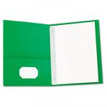 Two-Pocket Portfolios with Tang Fasteners, 11 x 8 1/2, Green, 25/Box