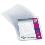 Top-Load Clear Vinyl Envelopes w/Thumb Notch, 9? x 12?, Clear, 10/Pack