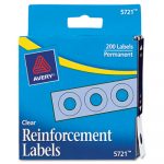 Dispenser Pack Hole Reinforcements, 1/4" Dia, Clear, 200/Pack