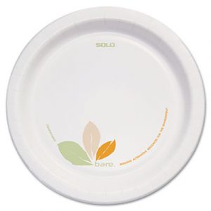 Bare Paper Eco-Forward Dinnerware, 8 1/2" Plate, Green/Tan, 250/Carton
