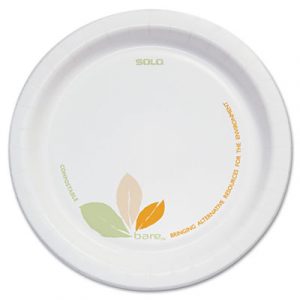 Bare Paper Eco-Forward Dinnerware, 6" Plate, Green/Tan, 500/Carton