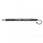 Secure-A-Pen Antimicrobial Ballpoint Counter Pen, 1mm, Black Ink/Barrel