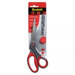Precision Scissors, Pointed, 8" Length, 3 1/4" Cut, Gray/Red