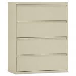 Four-Drawer Lateral File Cabinet, 42w x 18d x 52 1/2h, Putty