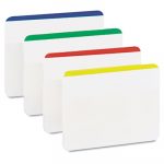 File Tabs, 2 x 1 1/2, Lined, Assorted Primary Colors, 24/Pack