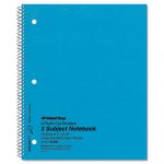 Three-Subject Wirebound Notebooks, 3 Subjects, Medium/College Rule, Blue Cover, 11 x 8.88, 150 Pages