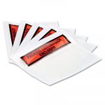 Self-Adhesive Packing List Envelope, 4.5 x 5.5, Clear/Orange, 1,000/Carton