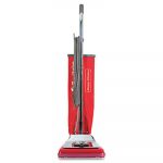 TRADITION Bagged Upright Vacuum, 7 Amp, 17.5 lb, Chrome/Red
