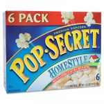 Microwave Popcorn, Homestyle, 3.2oz Bags, 6/Box