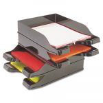 Docutray Multi-Directional Stacking Tray, 2-Tray Set, 10 x 2 1/2 x 13 3/4, Black