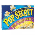 Microwave Popcorn, Movie Theater Butter, 3.2oz Bags, 3/Box