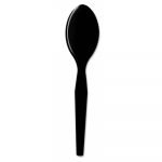 Plastic Cutlery, Heavy Mediumweight Teaspoons, Black, 1000/Carton
