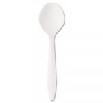 Mediumweight Polystyrene Cutlery, Soup Spoon, White, 1000/Carton