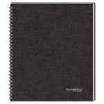 Wirebound Business Notebook, Wide/Legal Rule, Black Cover, 11 x 8.5, 80 Pages