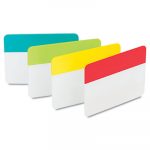 File Tabs, 2 x 1 1/2, Aqua/Lime/Red/Yellow, 24/Pack