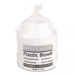Plastic Dinnerware, Bowls, 12oz, White, 125/Pack