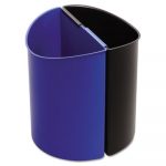 Desk-Side Recycling Receptacle, 3gal, Black and Blue