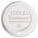 EcoLid Renewable/Compostable Hot Cup Lid, Fits 10-20oz Hot Cups, 50/PK, 16 PK/CT