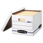 EASYLIFT Storage Box, Letter/Letter, Lift-Off Lid, White/Blue, 12/Carton