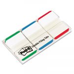 File Tabs, 1 x 1 1/2, Lined, Blue/Green/Red, 66/Pack