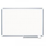 Grid Planning Board, 1" Grid, 48 x 36, White/Silver