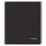 Hardbound Notebook w/ Pocket, 1 Subject, Wide/Legal Rule, Black Cover, 11 x 8.5, 96 Pages