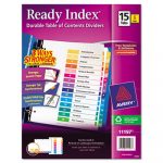 Customizable TOC Ready Index Multicolor Dividers, 15-Tab, Letter, 6 Sets