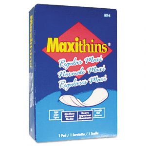 Maxithins Vended Sanitary Napkins, 100/Carton