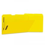 Deluxe Reinforced Top Tab Folders with Two Fasteners, 1/3-Cut Tabs, Legal Size, Yellow, 50/Box
