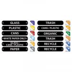 Recycle Label Kit, Assorted Messages, 1.5 x 8, Assorted Colors, Kit