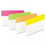 File Tabs, 2 x 1 1/2, Solid, Flat, Assorted Bright, 24/Pack