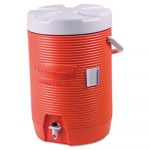 Insulated Beverage Container, 3 gal, 11 dia x 16.7 h, Orange/White