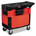 Locking Trades Cart, 330-lb Cap, Two-Shelf, 19-1/4w x 38d x 33-3/8h, Black