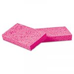 Small Cellulose Sponge, 3 3/5 x 6 1/2", 9/10" Thick, Pink, 2/Pack, 24 Packs/CT