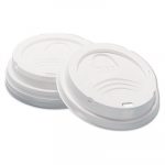 Dome Hot Drink Lids, 8oz Cups, White, 100/Sleeve, 10 Sleeves/Carton