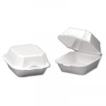 Foam Sandwich Container, Large, 1-Comp, 5 5/8 x 5 3/4 x 3 1/4, White, 500/Carton
