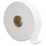 JRT Jumbo Bath Tissue, 1-Ply, White, 10" dia, 6 Rolls/Carton