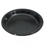 Silhouette Black Plastic Plates, 10 1/4 Inches, Round