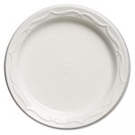 Aristocrat Plastic Plates, 6", White, Round, 125/PK, 8 PK/CT