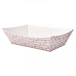 Paper Food Baskets, 2lb Capacity, Red/White, 1000/Carton