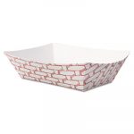 Paper Food Baskets, 1/2 lb Capacity, Red/White, 1000/Carton