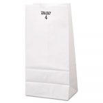 Grocery Paper Bags, 4 lb Capacity, 5" x 9.75", White, 500 Bags