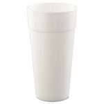 Drink Foam Cups, Hot/Cold, 24oz, White, 25/Bag, 20 Bags/Carton