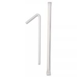 Wrapped Flex Straws, 7 3/4", Polypropylene, White, 10000/Carton