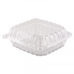ClearSeal Hinged-Lid Plastic Containers, 8 3/10 x 8 3/10 x 3, Clear, 250/Carton