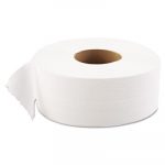 JRT Jumbo Bath Tissue, 1-Ply, White, 9" dia, 12 Rolls/Carton