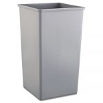 Untouchable Square Waste Receptacle, Plastic, 50gal, Gray