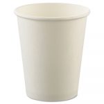 Uncoated Paper Cups, Hot Drink, 8oz, White, 1000/Carton